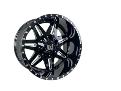 Western Wheels TRAIL2 Gloss Black with Milling Spokes and Spot 6-Lug Wheel; 22x12; -44mm Offset (07-13 Sierra 1500)