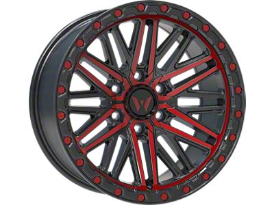 Western Wheels AL04 Red Machined Face with Black Lip 6-Lug Wheel; 20x10; -12mm Offset (07-13 Silverado 1500)