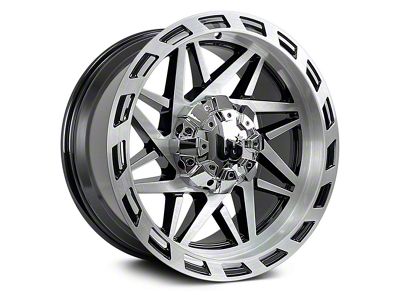 Western Wheels BOULDER Brush Face with Gloss Black Lip 6-Lug Wheel; 20x10; -12mm Offset (07-13 Silverado 1500)