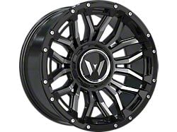 Western Wheels DR74 Black Machined Face Black Insert Beadlock Floating Cap 6-Lug Wheel; 20x10; -12mm Offset (07-13 Silverado 1500)