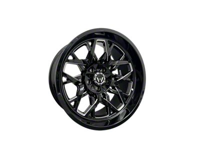 Western Wheels EDGE Gloss Black with Milling Spokes 6-Lug Wheel; 22x12; -44mm Offset (07-13 Silverado 1500)