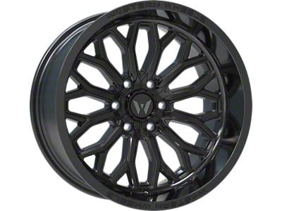 Western Wheels IR08 Gloss Black Milling Spokes 6-Lug Wheel; 20x10; -12mm Offset (07-13 Silverado 1500)