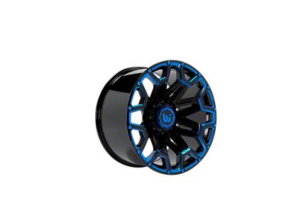 Western Wheels BLAZE Gloss Black with Blue Milling 6-Lug Wheel; 20x12; -44mm Offset (07-14 Tahoe)