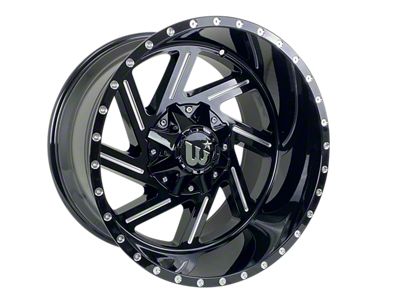 Western Wheels CACTUS Gloss Black with Milling Spokes and Spot 6-Lug Wheel; 22x12; -44mm Offset (07-14 Tahoe)