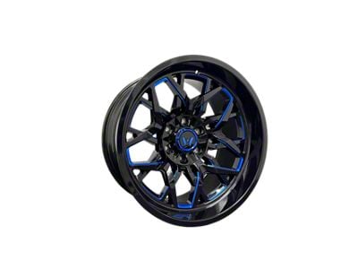 Western Wheels EDGE Gloss Black with Blue Milling 6-Lug Wheel; 20x10; -12mm Offset (07-14 Tahoe)