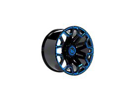 Western Wheels BLAZE Gloss Black with Blue Milling 6-Lug Wheel; 20x12; -44mm Offset (07-14 Yukon)