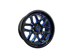 Western Wheels RANGER Gloss Black with Blue Milling 6-Lug Wheel; 20x10; -12mm Offset (09-14 F-150)