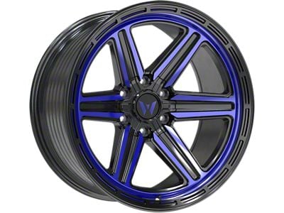 Western Wheels YR13 Gloss Black Blue Milling Spokes 6-Lug Wheel; 20x10; -12mm Offset (09-14 F-150)