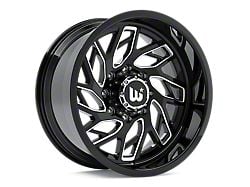 Western Wheels MS83 Gloss Black with Milling Spokes 8-Lug Wheel; 20x10; -12mm Offset (10-18 RAM 2500)