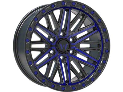 Western Wheels AL04 Blue Machined Face with Black Lip 6-Lug Wheel; 20x10; -12mm Offset (14-18 Sierra 1500)