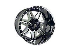 Western Wheels TRAIL2 Brush Face with Gloss Black Lip 6-Lug Wheel; 20x12; -44mm Offset (14-18 Silverado 1500)