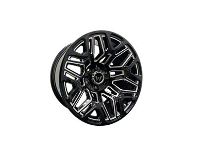 Western Wheels TUNDRA Gloss Black with Milling Spokes 6-Lug Wheel; 20x10; -12mm Offset (14-18 Silverado 1500)