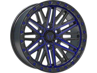 Western Wheels AL04 Blue Machined Face with Black Lip 6-Lug Wheel; 20x10; -12mm Offset (15-20 Tahoe)