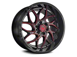 Western Wheels DUKE Gloss Black with Red Milling 6-Lug Wheel; 20x10; -12mm Offset (15-20 Tahoe)