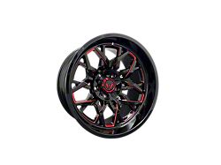 Western Wheels EDGE Gloss Black with Red Milling 6-Lug Wheel; 20x10; -12mm Offset (15-20 Tahoe)