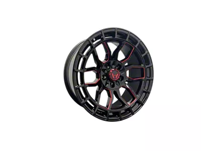 Western Wheels TR70 Gloss Black with Red Milling 6-Lug Wheel; 20x9; -12mm Offset (15-20 Yukon)