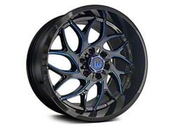 Western Wheels DUKE Gloss Black with Blue Milling 6-Lug Wheel; 20x10; -12mm Offset (19-23 Ranger)