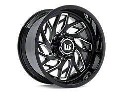 Western Wheels MS83 Gloss Black with Milling Spokes 8-Lug Wheel; 20x10; -12mm Offset (94-02 RAM 3500 SRW)