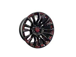 Western Wheels MAVERICK Gloss Black with Red Milling 6-Lug Wheel; 20x10; -12mm Offset (23-25 Canyon)