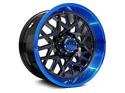 Western Wheels SAHARA Gloss Black with Blue Lip 6-Lug Wheel; 22x12; -44mm Offset (23-25 Canyon)