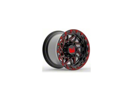 Western Wheels BOULDER Gloss Black with Red Milling Spokes and Spot 5-Lug Wheel; 20x10; -12mm Offset (05-11 Dakota)