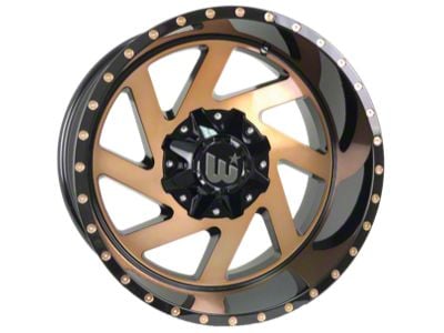 Western Wheels CACTUS Bronze Face with Gloss Black Lip 5-Lug Wheel; 20x12; -44mm Offset (87-90 Dakota)