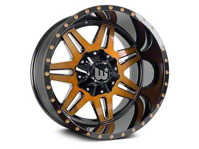 Western Wheels TRAIL2 Gloss Black with Bronze Face and Spot 5-Lug Wheel; 20x12; -44mm Offset (87-90 Dakota)