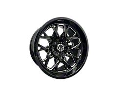 Western Wheels EDGE Gloss Black with Milling Spokes 6-Lug Wheel; 22x12; -44mm Offset (21-25 F-150)