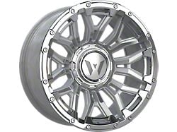 Western Wheels DR74 Silver Machined Face Chrome Insert Beadlock Floating Cap 6-Lug Wheel; 20x10; -12mm Offset (19-25 RAM 1500)