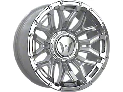 Western Wheels DR74 Silver Machined Face Chrome Insert Beadlock Floating Cap 6-Lug Wheel; 20x10; -12mm Offset (24-25 Ranger)