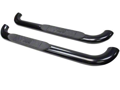 Platinum 4-Inch Oval Side Step Bars; Black (99-13 Sierra 1500 Regular Cab)