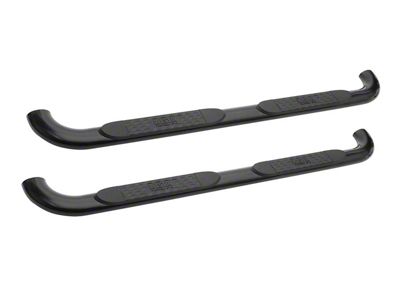 Platinum 4-Inch Oval Side Step Bars; Black (99-13 Sierra 1500 Extended Cab)