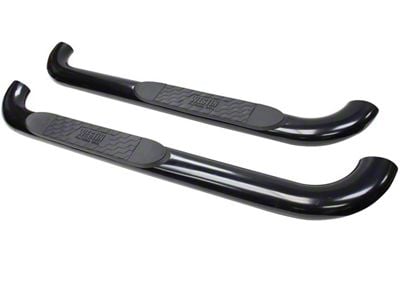 Platinum 4-Inch Oval Side Step Bars; Black (99-13 Silverado 1500 Regular Cab)