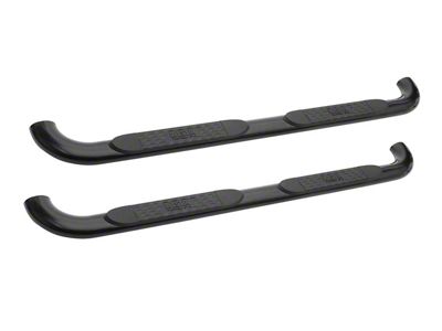 Platinum 4-Inch Oval Side Step Bars; Black (99-13 Silverado 1500 Extended Cab)