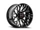 Wicked Offroad W934 Gloss Black Milled 5-Lug Wheel; 20x10; -19mm Offset (02-08 RAM 1500, Excluding Mega Cab)