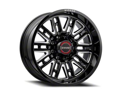 Wicked Offroad W937 Gloss Black Milled 8-Lug Wheel; 20x10; -19mm Offset (11-14 Sierra 2500)