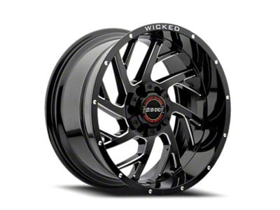 Wicked Offroad W930 Gloss Black Milled 6-Lug Wheel; 20x9; 0mm Offset (07-14 Yukon)