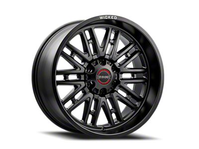 Wicked Offroad W937 Satin Black Milled 8-Lug Wheel; 20x10; -19mm Offset (10-18 RAM 3500 SRW)