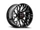 Wicked Offroad W934 Gloss Black Milled 6-Lug Wheel; 20x10; -19mm Offset (14-18 Sierra 1500)