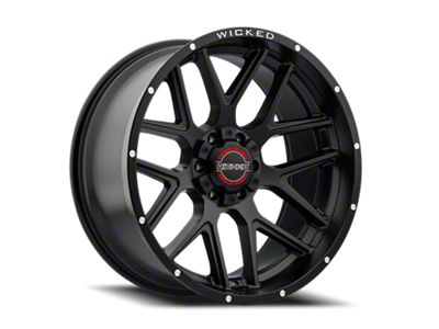 Wicked Offroad W903-B Satin Black 6-Lug Wheel; 22x10; -19mm Offset (14-18 Silverado 1500)