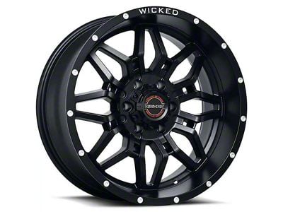 Wicked Offroad W909 Gloss Black Milled 6-Lug Wheel; 20x10; -24mm Offset (15-20 Tahoe)