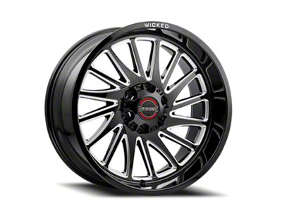 Wicked Offroad W936 Gloss Black Milled 6-Lug Wheel; 20x10; -19mm Offset (15-20 Yukon)