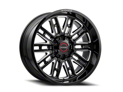 Wicked Offroad W937 Gloss Black Milled 6-Lug Wheel; 20x10; -19mm Offset (15-20 Yukon)