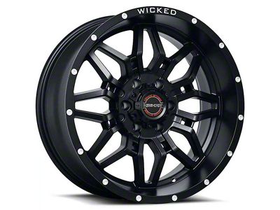 Wicked Offroad W909 Gloss Black Milled 6-Lug Wheel; 20x10; -24mm Offset (24-25 Ranger)