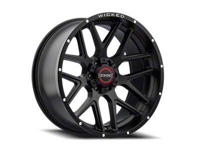 Wicked Offroad W903-B Satin Black 6-Lug Wheel; 22x10; -19mm Offset (99-06 Sierra 1500)