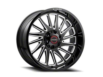 Wicked Offroad W936 Gloss Black Milled 6-Lug Wheel; 20x10; -19mm Offset (23-25 Canyon)