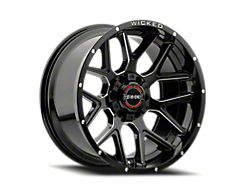 Wicked Offroad W903 Gloss Black Milled 6-Lug Wheel; 20x10; -19mm Offset (19-25 RAM 1500)