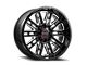 Wicked Offroad W937 Gloss Black Milled 6-Lug Wheel; 20x10; -19mm Offset (19-24 Sierra 1500)