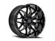 Wicked Offroad W909B Gloss Black Milled 8-Lug Wheel; 22x12; -44mm Offset (20-24 Sierra 3500 HD SRW)