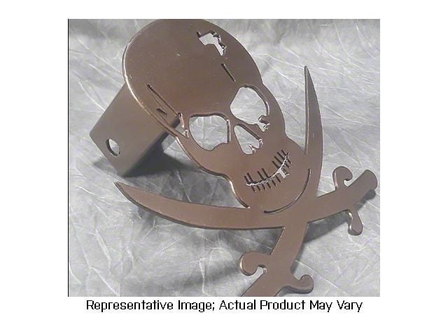 Wild Child Customs Pirate Skull Jolly Roger Tow Hitch Cover; Red (Universal; Some Adaptation May Be Required)